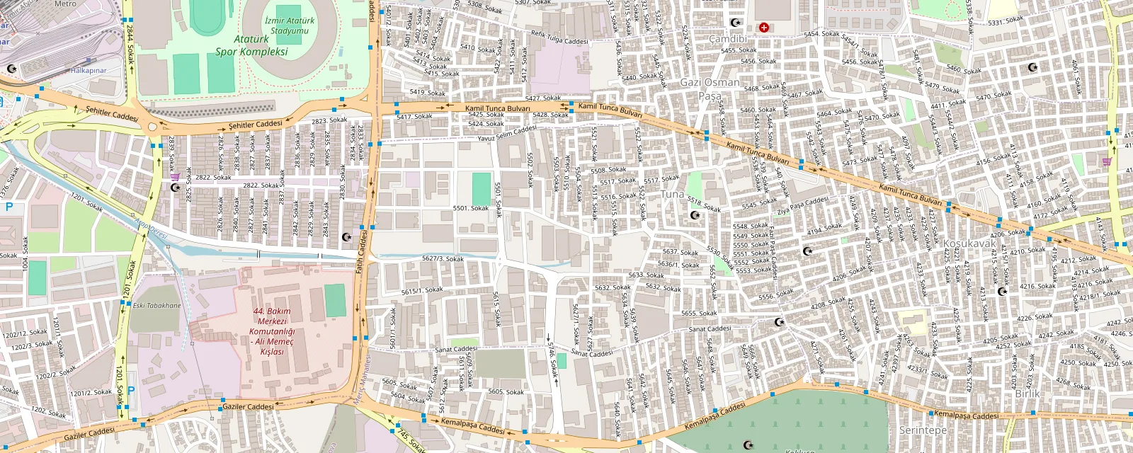 Map showing the GOMUR atelier in Bornova, İzmir